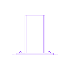 Buildings Steel Connections Base Plate Outer Bolts Silhouette Cutting Svg Files, Free Vectors File